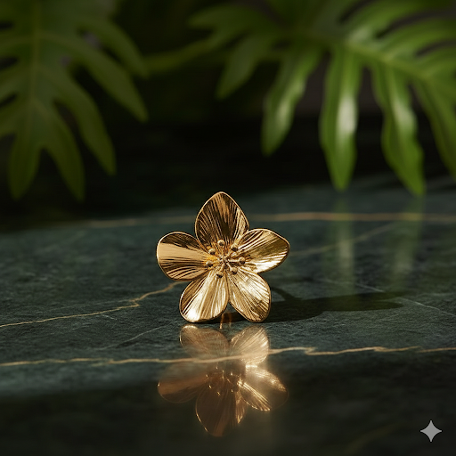 Boucles d’oreilles Fleur Élégante Argent et Doré