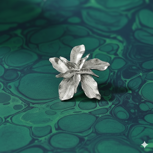 Boucles d’oreilles Fleur Royale Argent et Doré