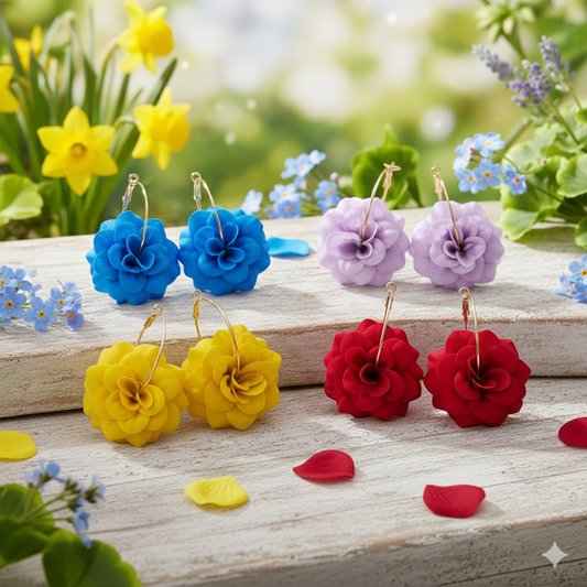 Boucles d’oreilles Fleur Inspirée de la Rose